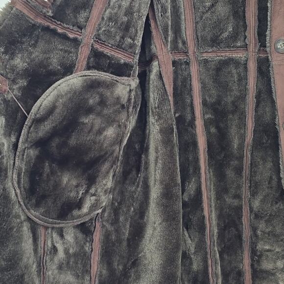 Calvin Klein Faux Fur Brown Midi Coat Women's Size XL. - Picture 8 of 9